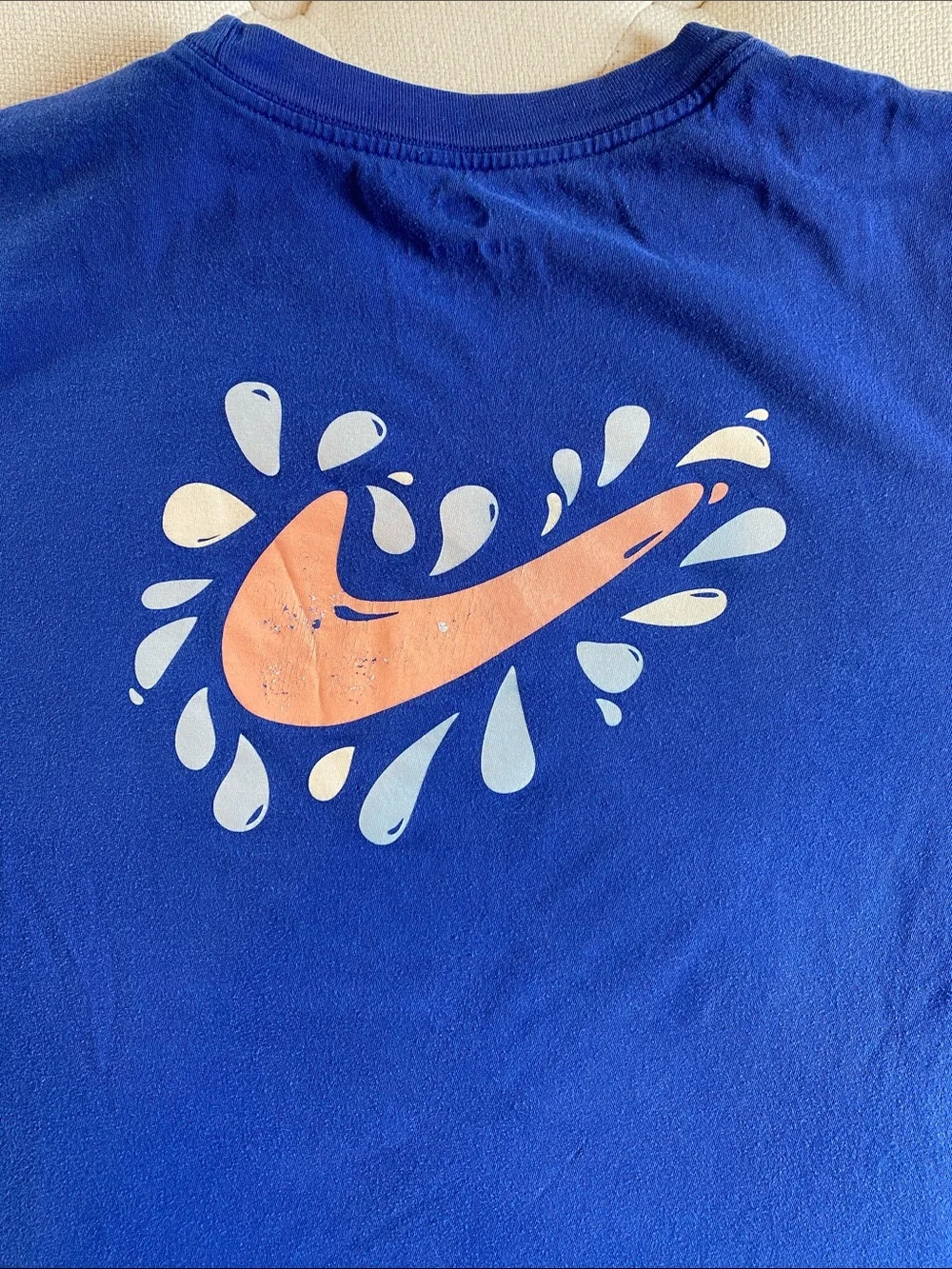 Nike Royal Blue Tee with Peach Swoosh